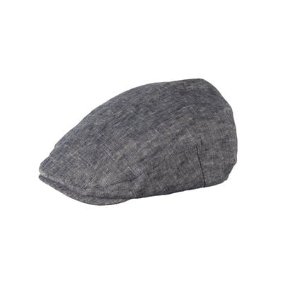 Heritage Traditions Linen Panel Chambray Blue Flat Cap