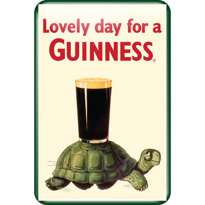 Guinness Metal Sign With Guinness Tortoise Design (20Cm X 30Cm)