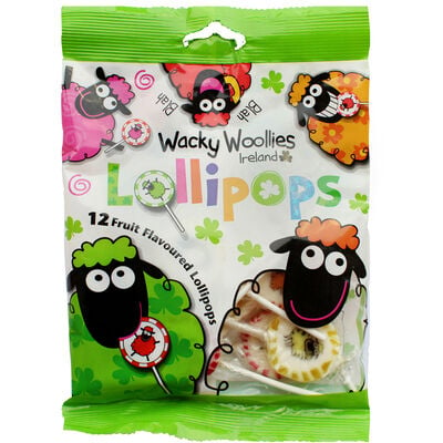 Wacky Woollies 12 Per Pack Various Fruit Flavoured Lollipops