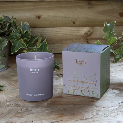 Lavender And Fresh Rosemary 40 Hour Soy Wax Boxed Candle  235g