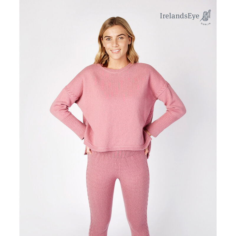 IrelandsEye Knitwear Oversized Jersey Sweater, Mauve Colour