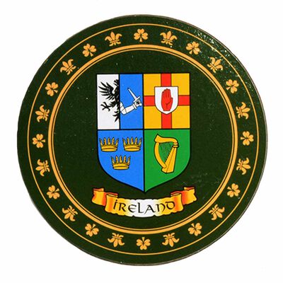 Heraldic Coaster With Four Provinces Of Ireland Crest Design