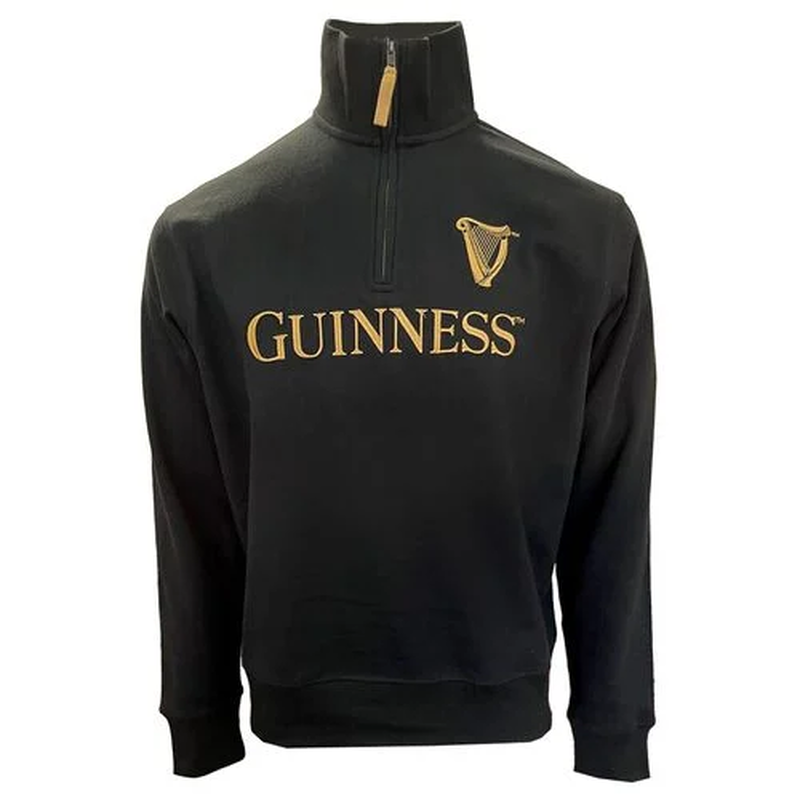 Black Guinness Emblem 1/4 Zip Sweatshirt