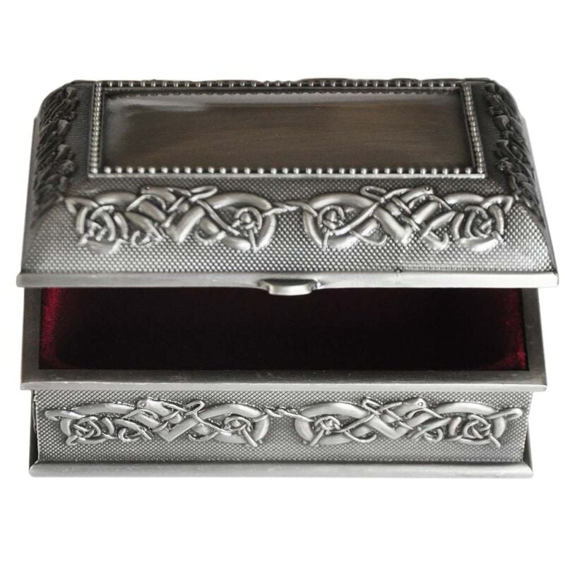 Mullingar Pewter Ring Box With Celtic Pattern - Small Size