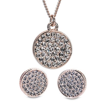Newgrange Living Rose Gold Diamante Necklace & Earring Set
