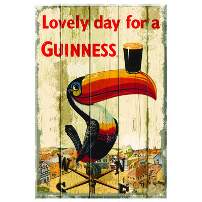 Wooden Guinness Sign With Toucan On Weathervane