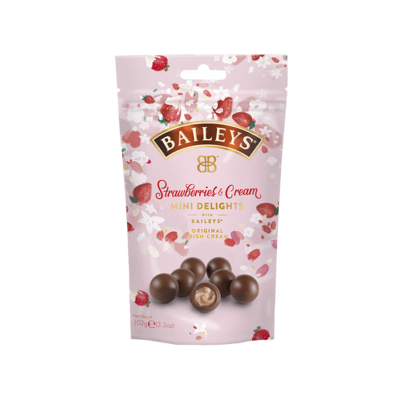 Baileys Chocolates Mini Delights Strawberry & Cream Pouch, 102G