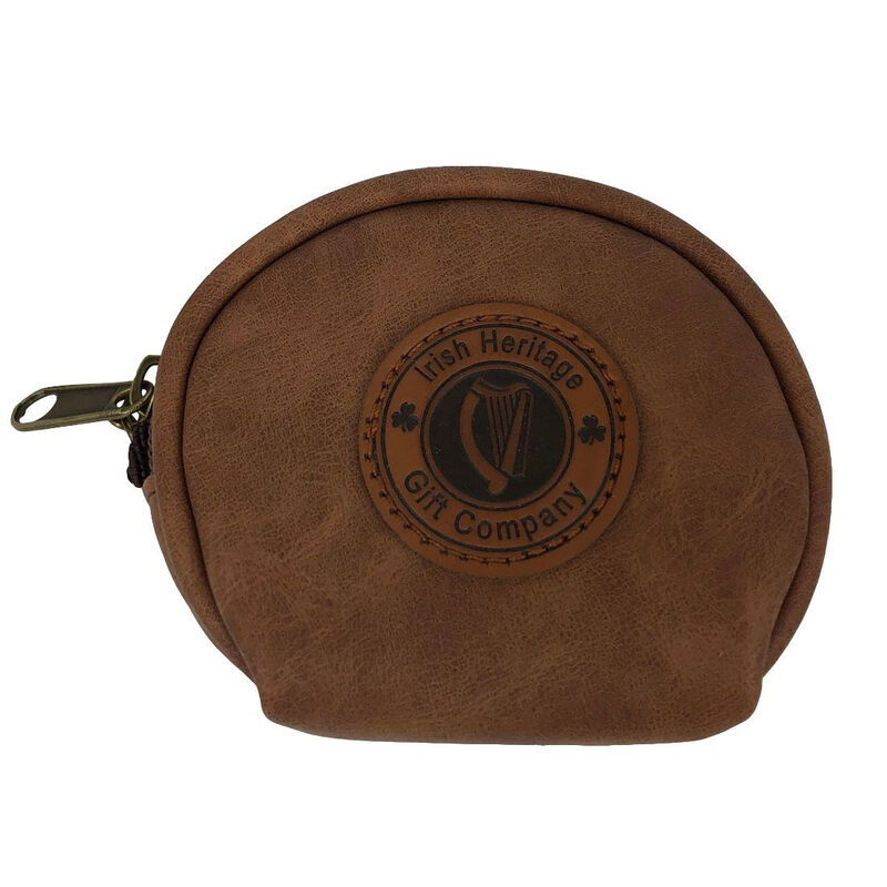 Irish Heritage Gift Company Leather Coin Purse With Brass Keyring Feature