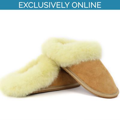 Yoko Wool Sheepskin Mule Ladies Fur Slippers, Brown Colour