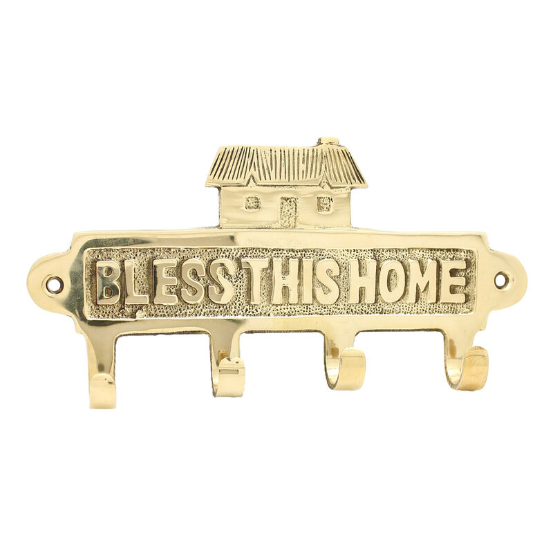 Wall Sign With Bless My Home Text With Cottage Design  Small Size