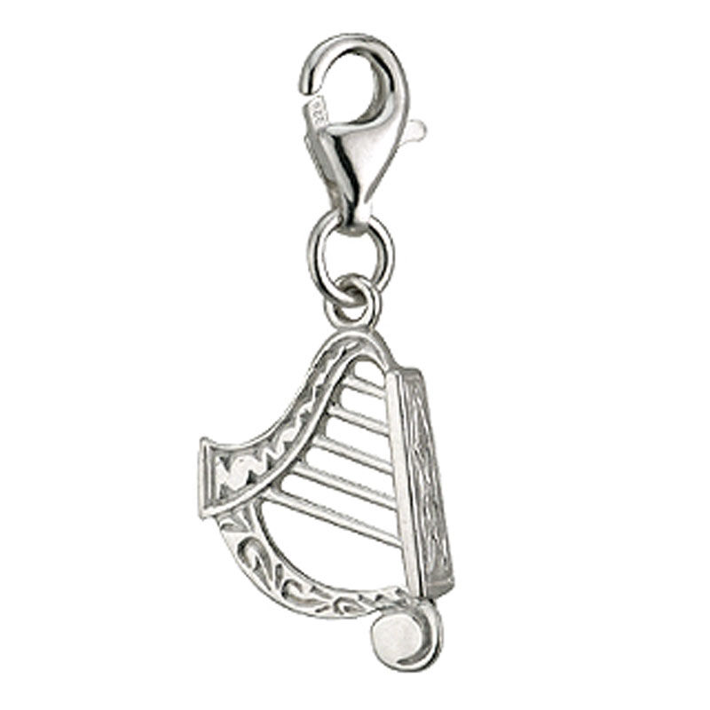 Irish Harp Charm  Hallmarked Sterling Silver