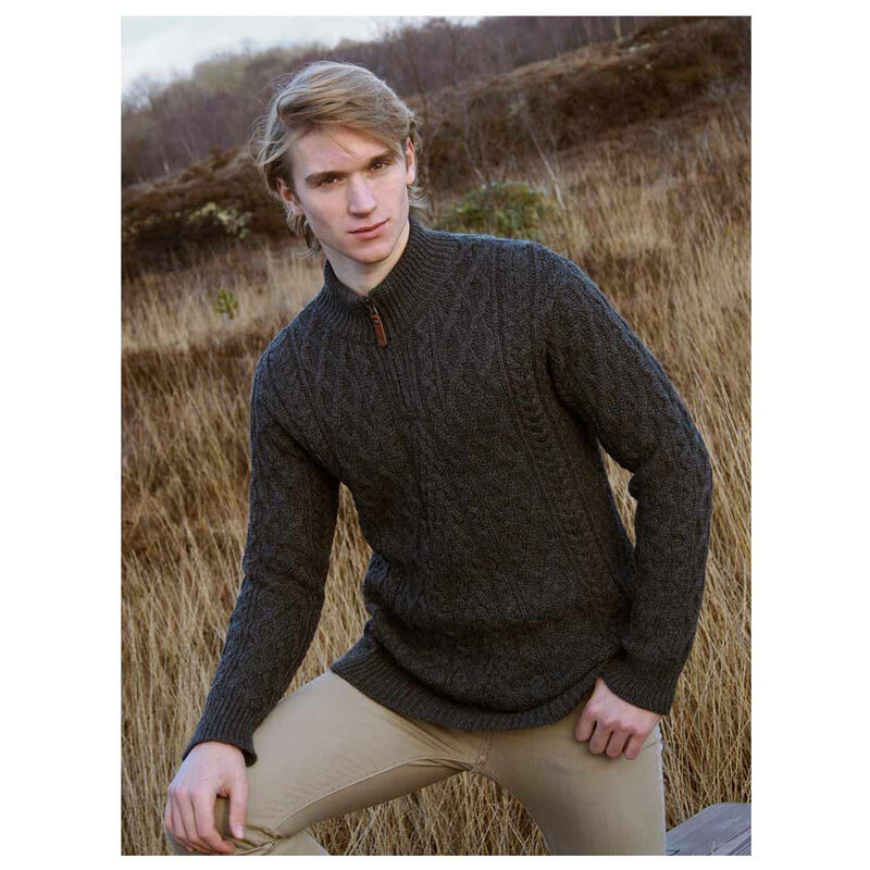 Zip Neck Aran Sweater