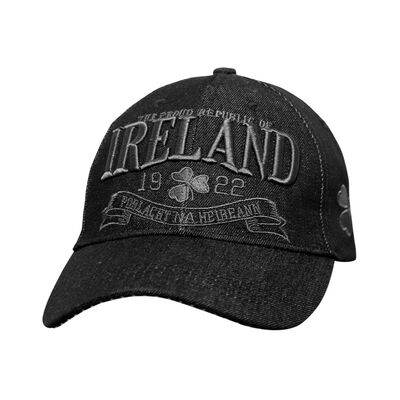 Denim The Proud Republic Of Ireland 1922 Baseball Cap  Black Colour