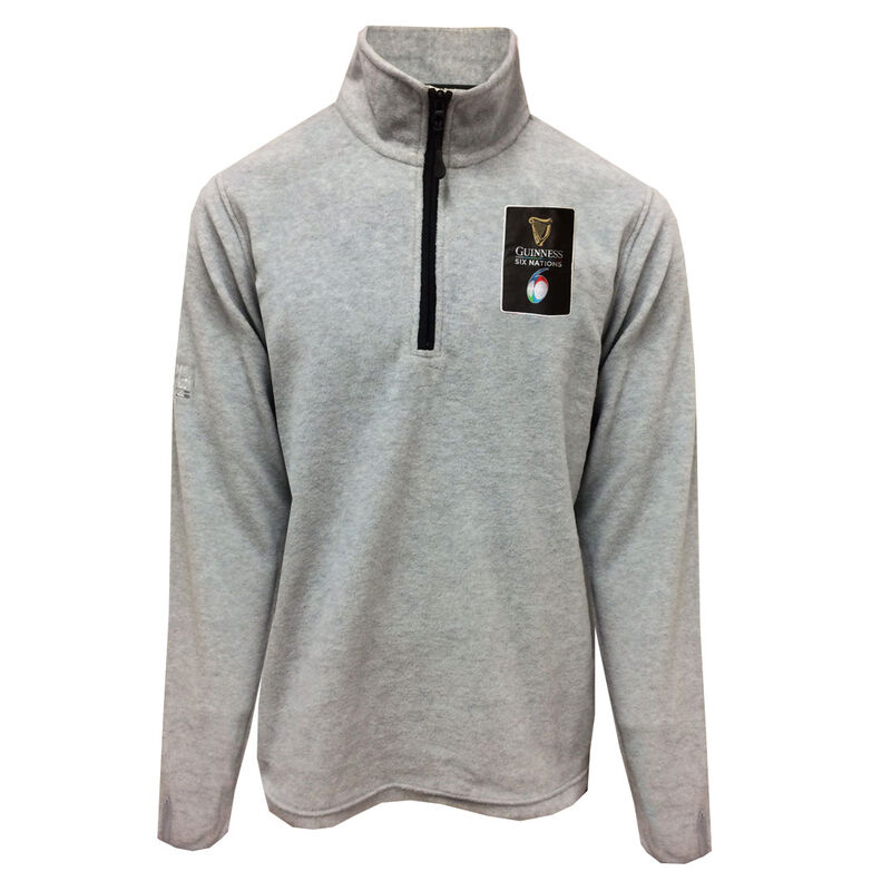 Guinness Official Merchandise Six Nations Fleece With Embossed Crest, Grey Colour