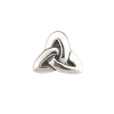 Hallmarked Sterling Silver Bead Charm In Trinity Knot Shape