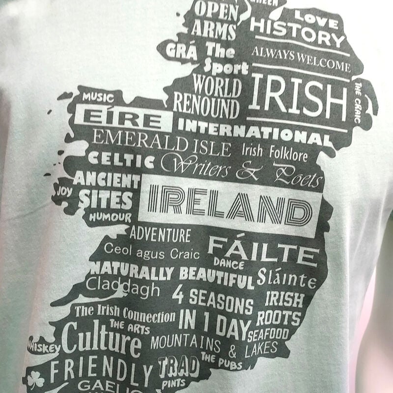 Green Gaeilge Map of Ireland T-Shirt