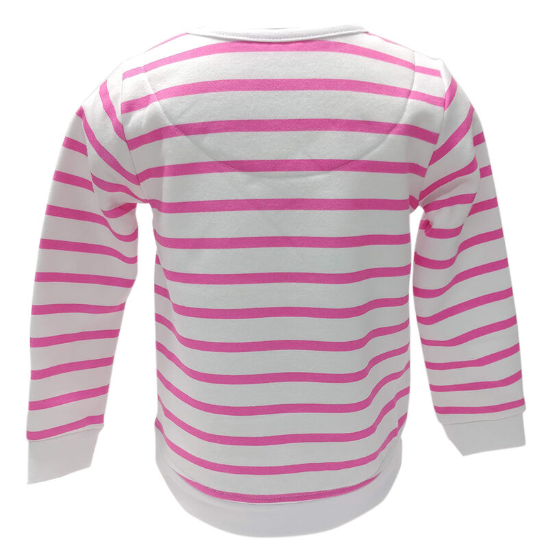White / Pink Stripe 2 Way Sequence Kids Sweater