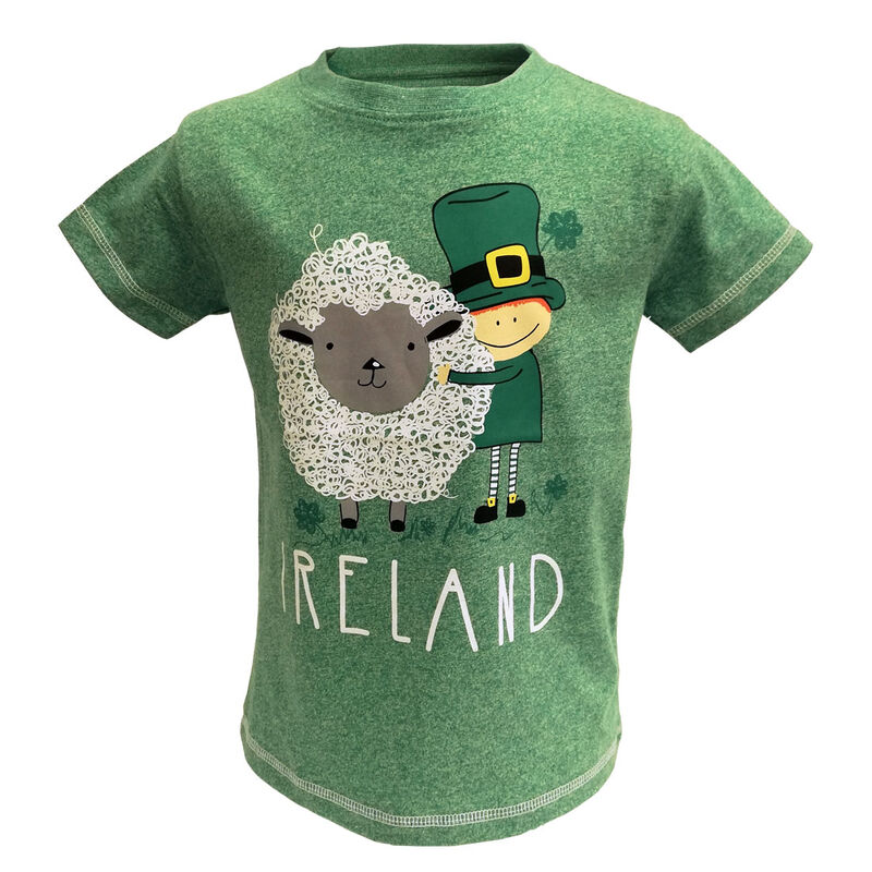 Kids Ireland Sheep and Leprechaun Green T-Shirt