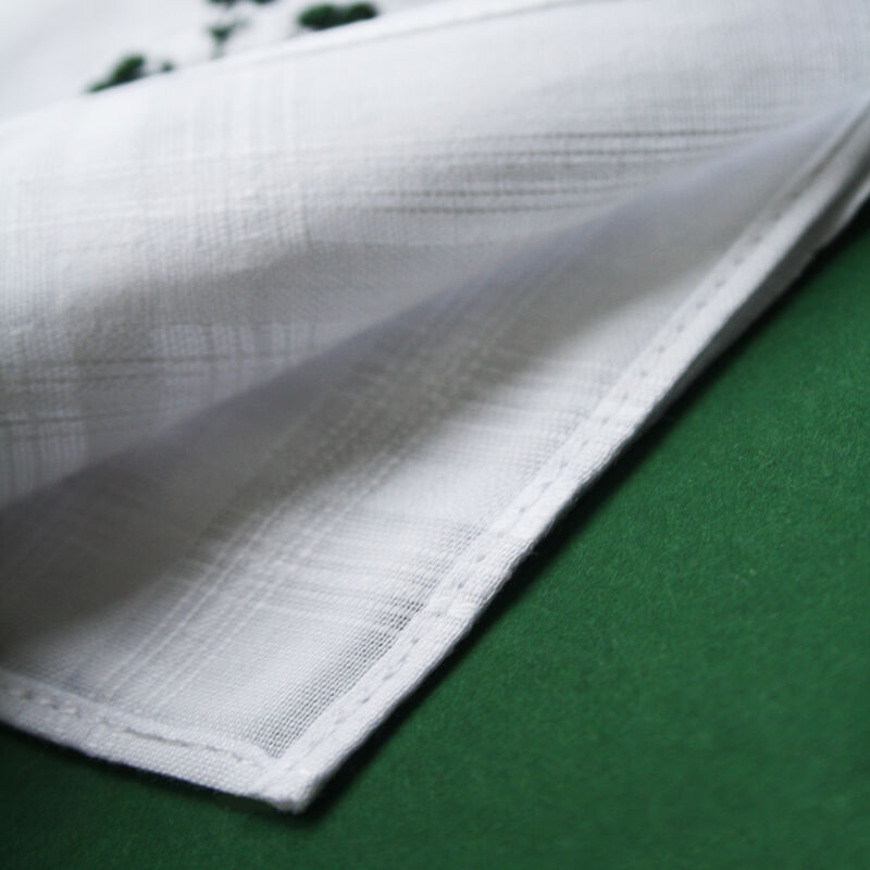 Ladies Pure Linen Handkerchief With Green Shamrock Print