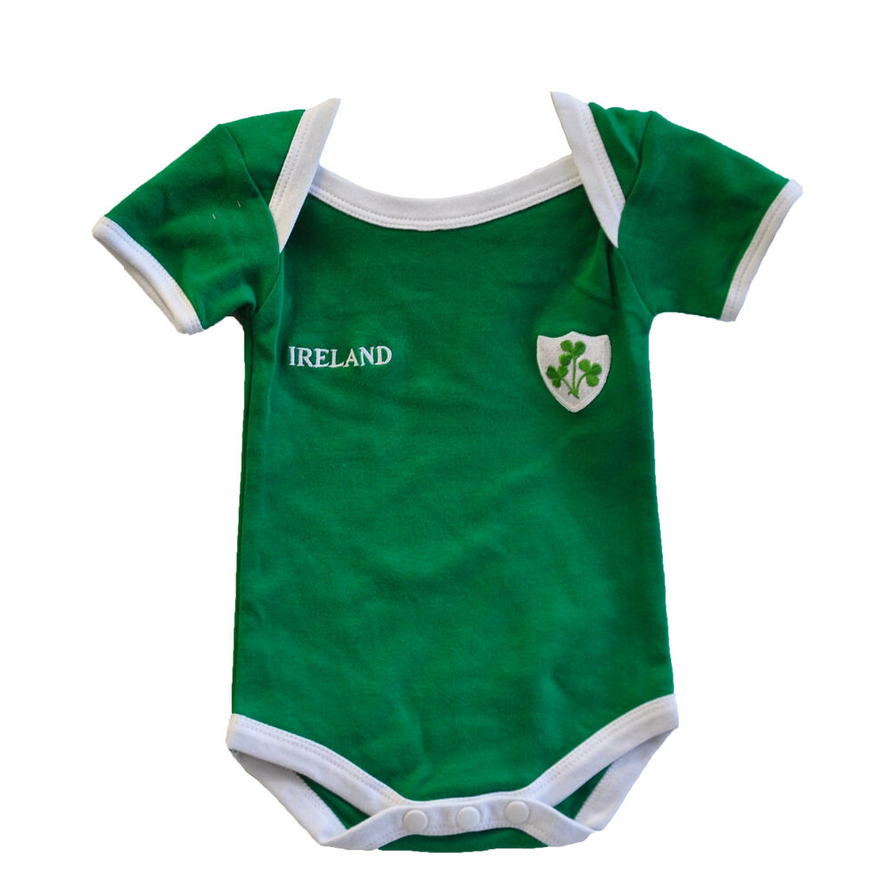 H M FASHION Kids Babies Irish Ireland Shamrock Rugby Full Sleeve Top Retro Shirt 