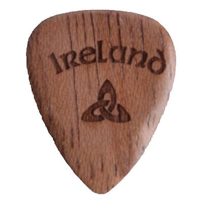Wooden Guitar Pick With Irish Trinity Knot Design  Brown Colour