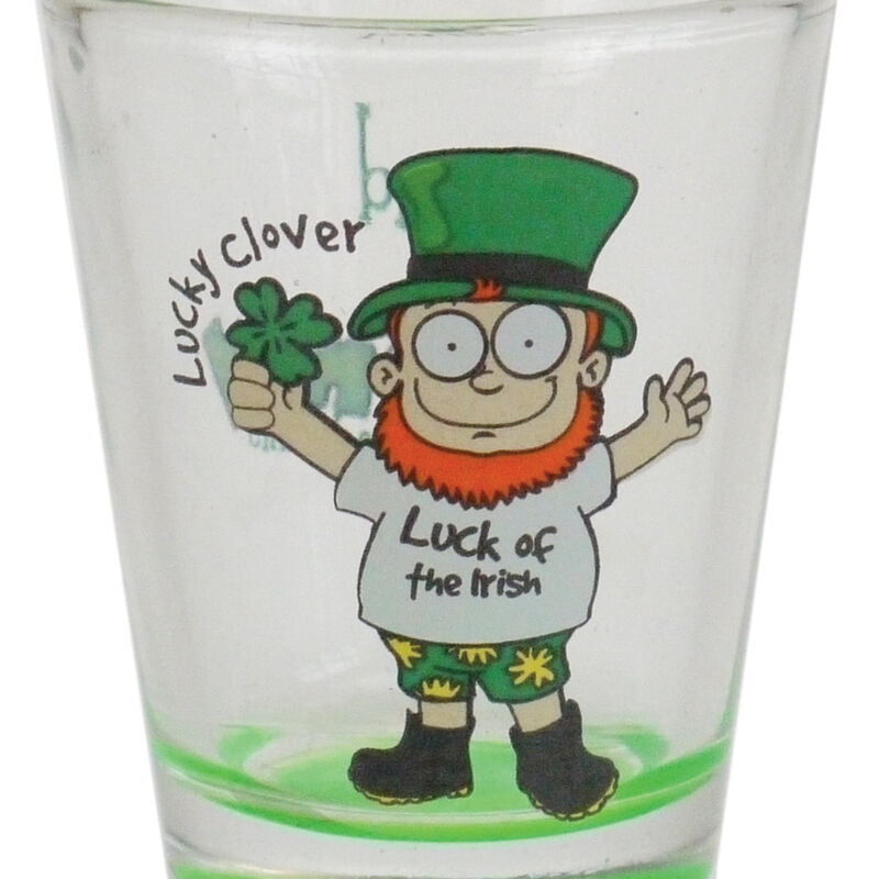 Loose Glass Shot Glass With Lucky Looney Lep Design