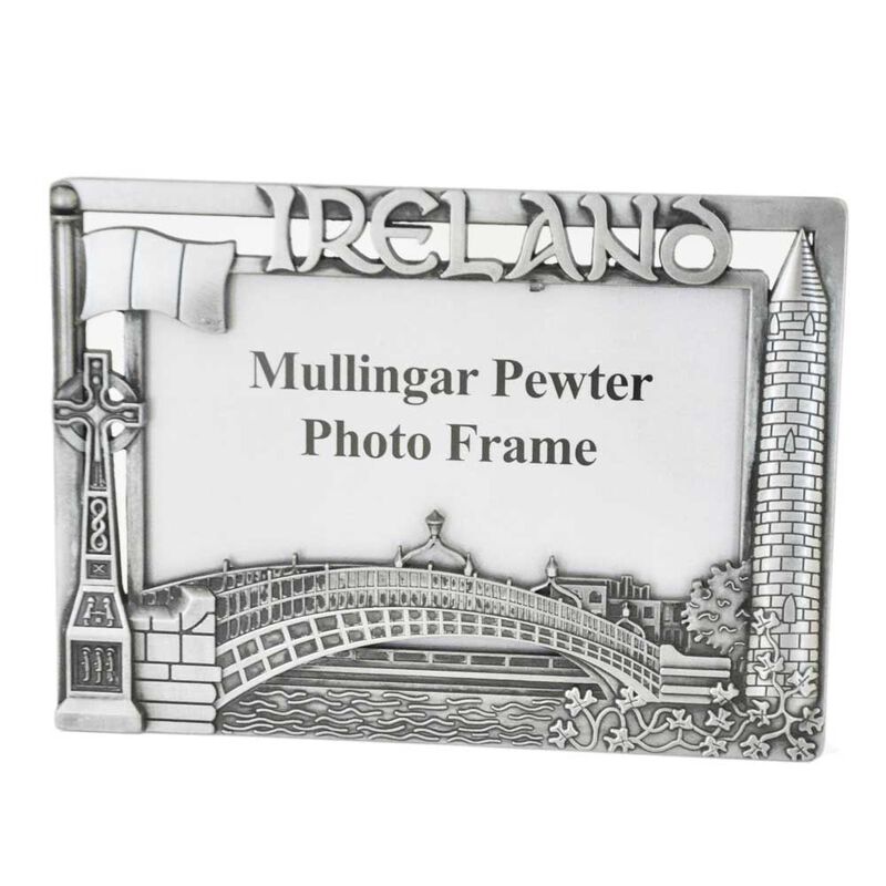 Mullingar Pewter Photo Frame With Ireland Design 15 x 10 CM