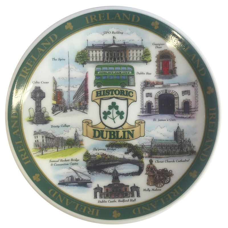 Dublin Designed Ceramic 10Cm Plate Of Famous And Historic Landmarks