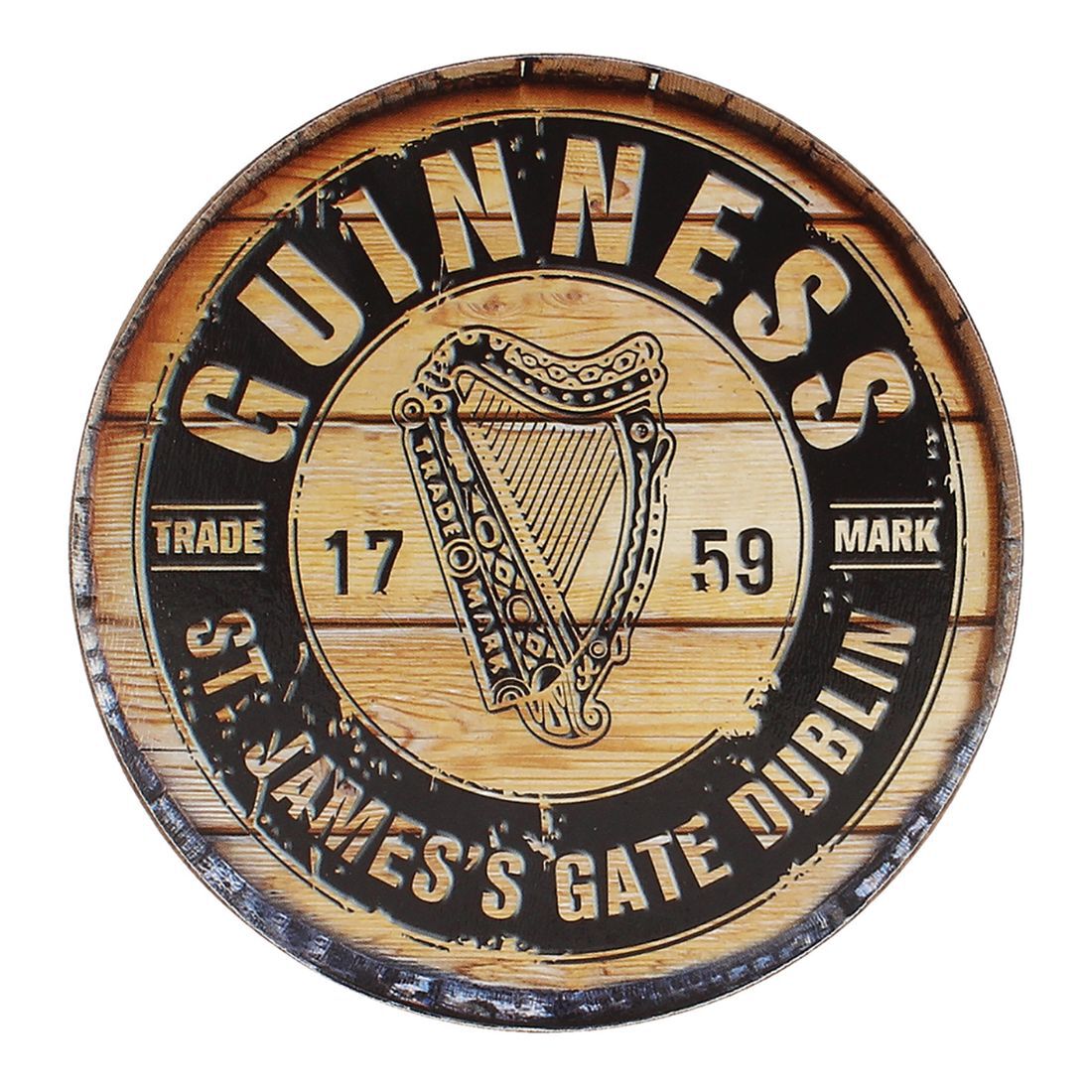James's Gate Harp Design, 4 Pack Guinness Cork Coasters With 1759 St