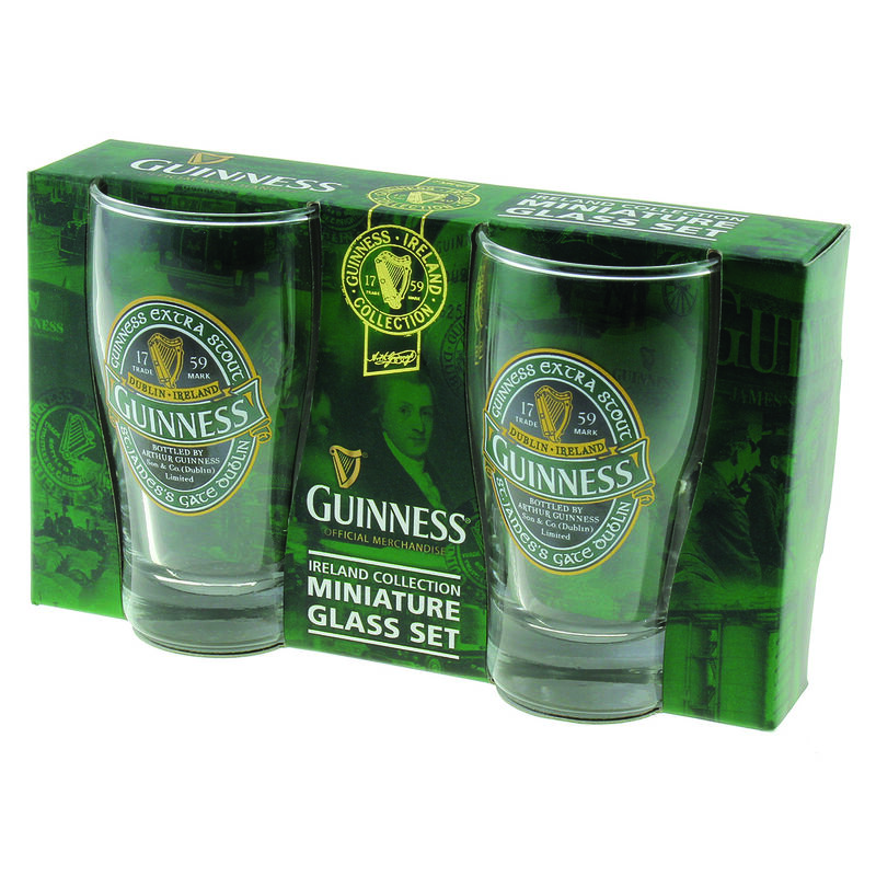 Mini Pint Glass 2 Pack with St. James Gate Label - Guinness Ireland Collection