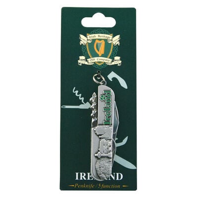 Ireland Collage Penknife With Ireland Sign And Irish Landmarks