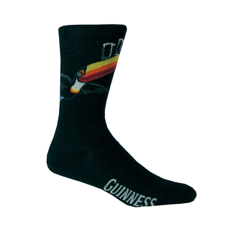 Black Guinness Socks With Flying Toucan And Guinness Print