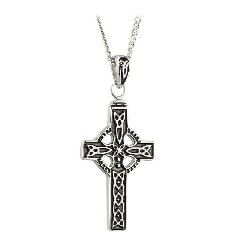 Pewter Designed Celtic Cross Designed Pendant With Trinity Knots 