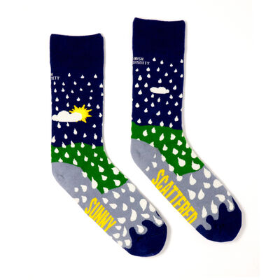 Irish Socksciety Sunny Spells Socks - Navy & Green Colour With White Droplets