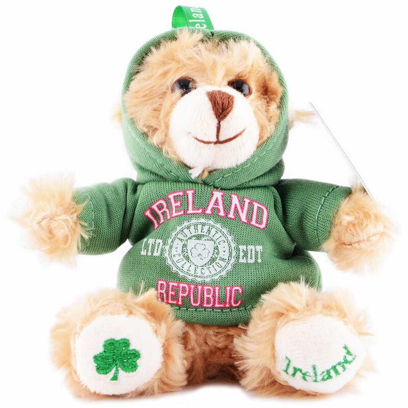 Cream 11cm Teddy Bear With Ireland Republic LTD EDT With Hooded Top