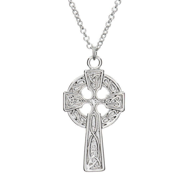 Silver Plated Carrick Silverware Celtic Ireland Cross Pendant
