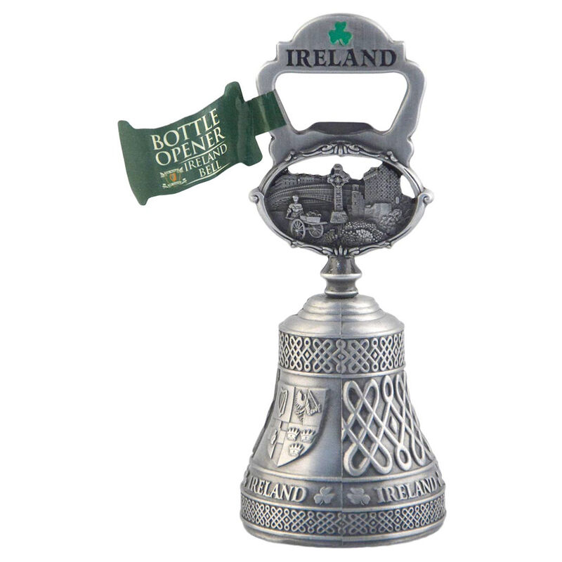 Ireland Bottle Opener Bell With Ireland Sign And Irish Symbols