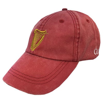 Guinness Harp Washed Baseball Cap- Red