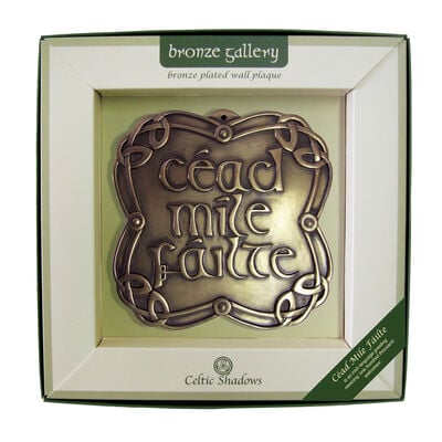 Bronze Plated Wall Plaque With Cead Mile Failte Design