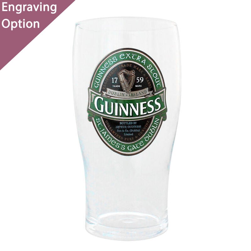 Guinness Loose Glass With Guinness Ireland Label Design