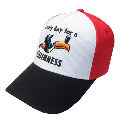 Lovely Day For A Guinness Baseball Cap With Toucan Design, Red & White Colour