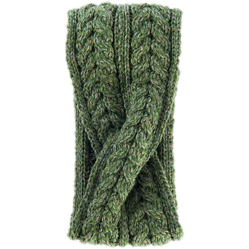 Aran Woollen Mills Super Soft Merino Wool Crossover Headband, Green Colour