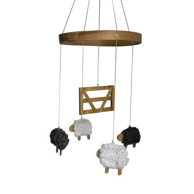 Sam Agus Nessa Counting Sheep Wooden Hanging Mobile Decoration