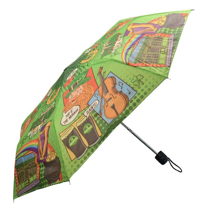 Ireland Pop Art And Irish Sayings Design Mini Collapsible Umbrella