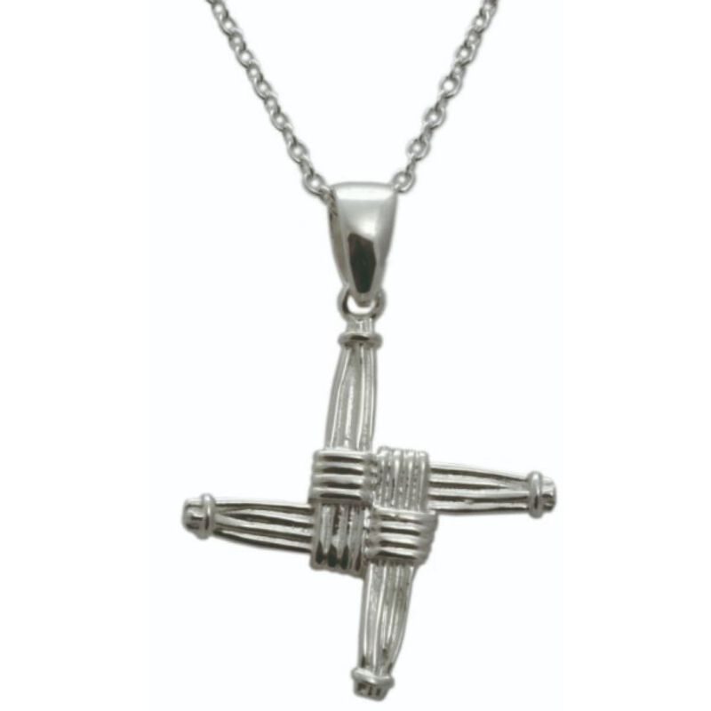 Hallmarked Sterling Silver Pendant With St Bridgets Cross Design