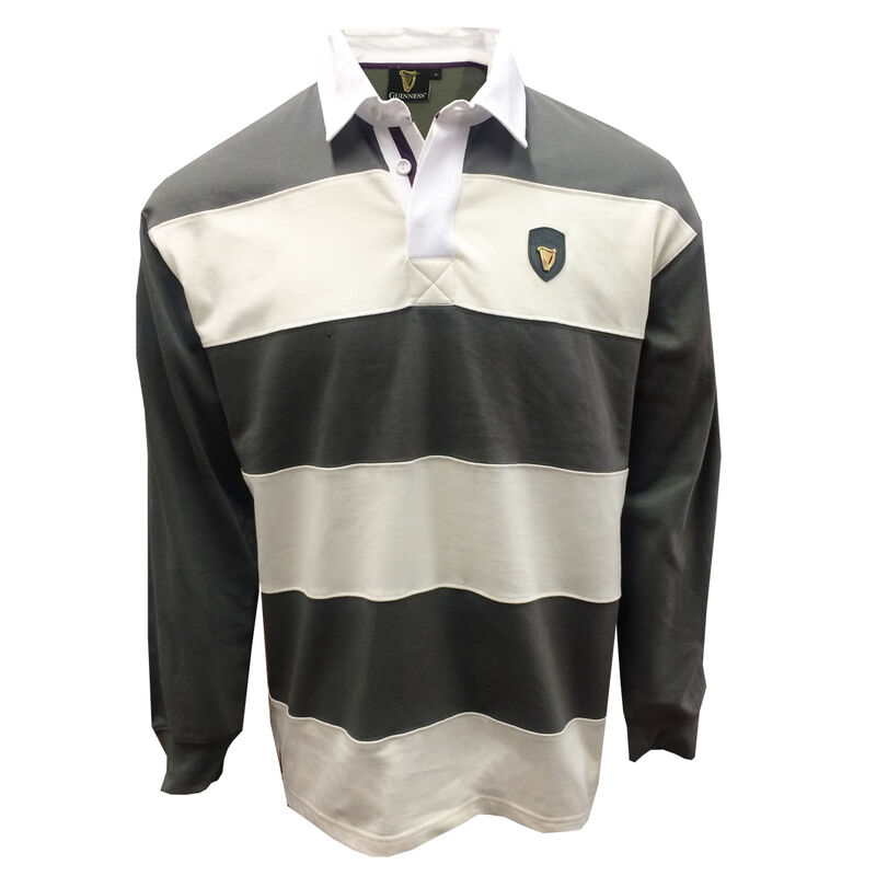 Guinness Grey and White Striped Pewter Long Sleeve Shirt