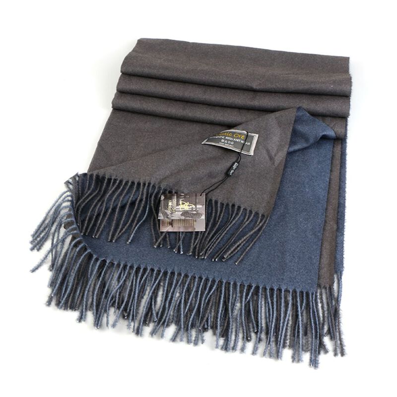 Celtic Ore Authentic Irish Two-Sided Scarf  Grey/Chocolate Colour