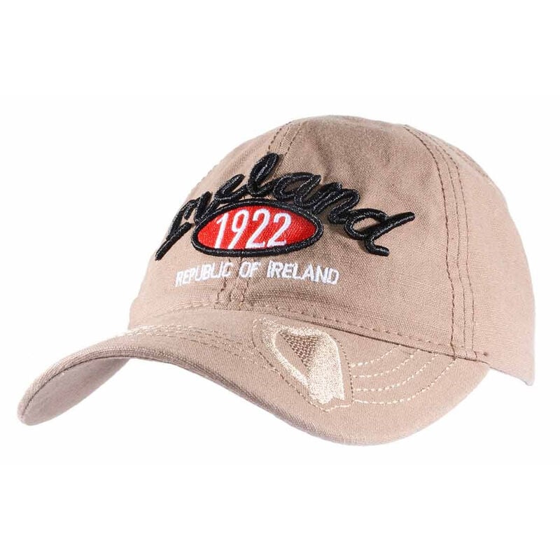 Sand Baseball Cap With Ireland 1922 Text And Gold Harp Design
