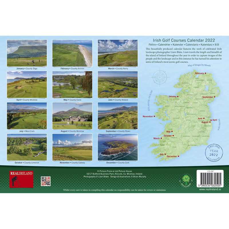 A4 Irish Golf Courses 2021 Calendar by Liam Blake
