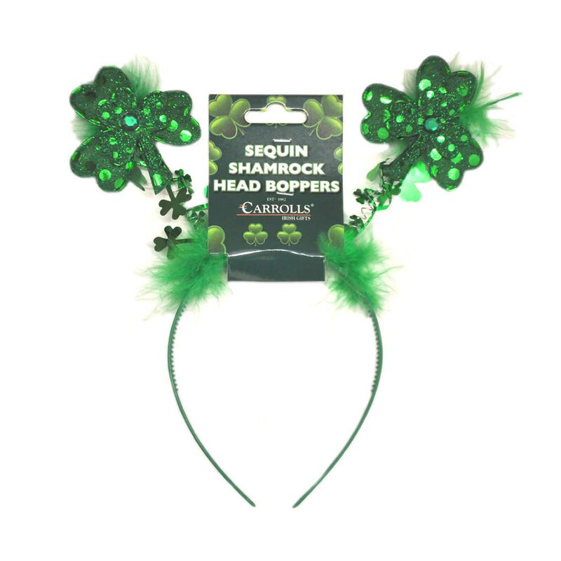 Green Shamrock Style Glitter Head Boppers